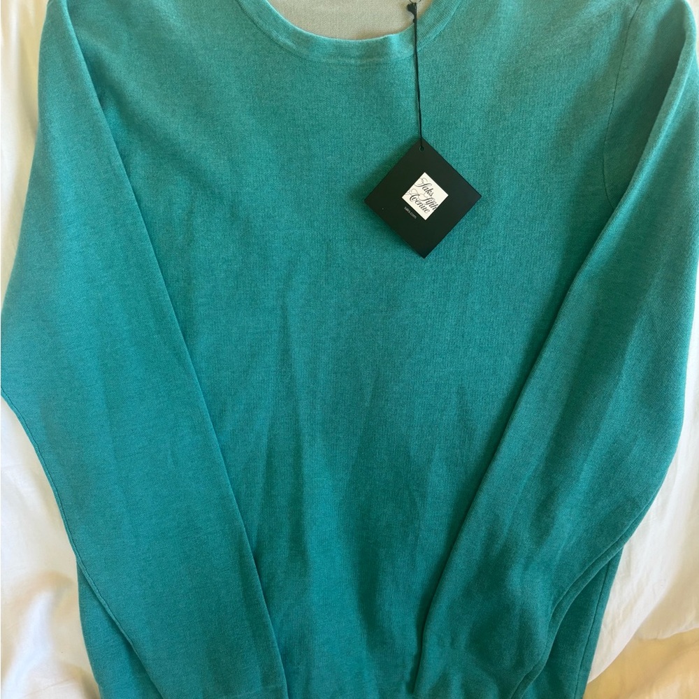 Saks Fifth Avenue Turquoise Knit Sweater